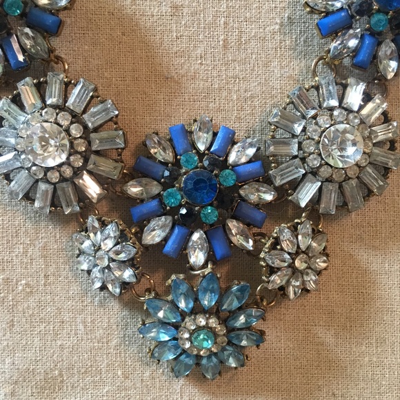 J.Crew-inspired blue crystal statement necklace - Picture 2 of 4